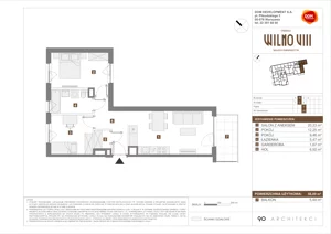 3 pokoje, mieszkanie 56,00 m², piętro 2, oferta nr B/25, Osiedle Wilno 8.1.2, Warszawa, Targówek, Elsnerów, ul. Bukowiecka