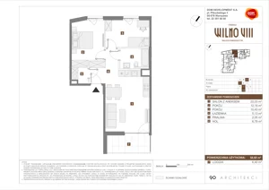 3 pokoje, mieszkanie 58,60 m², piętro 1, oferta nr C/14, Osiedle Wilno 8.1.2, Warszawa, Targówek, Elsnerów, ul. Bukowiecka