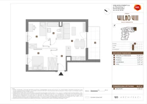 3 pokoje, mieszkanie 49,57 m², piętro 1, oferta nr C/34, Osiedle Wilno 8.1.2, Warszawa, Targówek, Elsnerów, ul. Bukowiecka