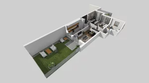 3 pokoje, mieszkanie 66,40 m², parter, oferta nr A/4, Hubska 100 etap 2, Wrocław, Huby, Krzyki, ul. Hubska 100
