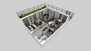 3 pokoje, mieszkanie 56,31 m², parter, oferta nr S/1, Wille Biskupin 2.1, Wrocław, Biskupin-Sępolno-Dąbie-Bartoszowice, Śródmieście, ul. K. Olszewskiego