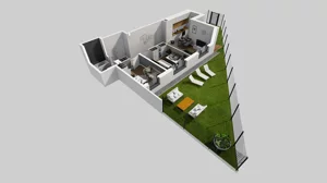 3 pokoje, mieszkanie 51,49 m², parter, oferta nr S/2, Wille Biskupin 2.1, Wrocław, Biskupin-Sępolno-Dąbie-Bartoszowice, Śródmieście, ul. K. Olszewskiego