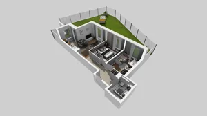 3 pokoje, mieszkanie 51,49 m², parter, oferta nr T/2, Wille Biskupin 2.1, Wrocław, Biskupin-Sępolno-Dąbie-Bartoszowice, Śródmieście, ul. K. Olszewskiego