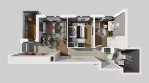3 pokoje, mieszkanie 51,49 m², piętro 1, oferta nr T/5, Wille Biskupin 2.1, Wrocław, Biskupin-Sępolno-Dąbie-Bartoszowice, Śródmieście, ul. K. Olszewskiego
