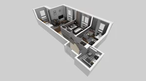 3 pokoje, mieszkanie 51,49 m², piętro 1, oferta nr T/5, Wille Biskupin 2.1, Wrocław, Biskupin-Sępolno-Dąbie-Bartoszowice, Śródmieście, ul. K. Olszewskiego