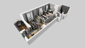 3 pokoje, mieszkanie 51,49 m², piętro 1, oferta nr T/5, Wille Biskupin 2.1, Wrocław, Biskupin-Sępolno-Dąbie-Bartoszowice, Śródmieście, ul. K. Olszewskiego