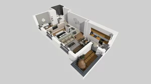 3 pokoje, mieszkanie 51,49 m², piętro 1, oferta nr T/5, Wille Biskupin 2.1, Wrocław, Biskupin-Sępolno-Dąbie-Bartoszowice, Śródmieście, ul. K. Olszewskiego
