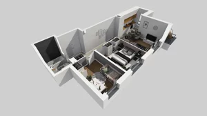 3 pokoje, mieszkanie 51,49 m², piętro 1, oferta nr T/5, Wille Biskupin 2.1, Wrocław, Biskupin-Sępolno-Dąbie-Bartoszowice, Śródmieście, ul. K. Olszewskiego