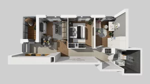 3 pokoje, mieszkanie 51,49 m², piętro 2, oferta nr T/8, Wille Biskupin 2.1, Wrocław, Biskupin-Sępolno-Dąbie-Bartoszowice, Śródmieście, ul. K. Olszewskiego