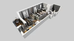 3 pokoje, mieszkanie 51,49 m², piętro 2, oferta nr T/8, Wille Biskupin 2.1, Wrocław, Biskupin-Sępolno-Dąbie-Bartoszowice, Śródmieście, ul. K. Olszewskiego