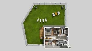 3 pokoje, mieszkanie 55,00 m², parter, oferta nr U/3, Wille Biskupin 2.1, Wrocław, Biskupin-Sępolno-Dąbie-Bartoszowice, Śródmieście, ul. K. Olszewskiego