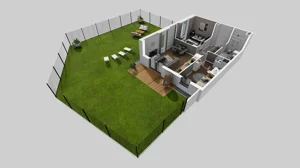 3 pokoje, mieszkanie 55,00 m², parter, oferta nr U/3, Wille Biskupin 2.1, Wrocław, Biskupin-Sępolno-Dąbie-Bartoszowice, Śródmieście, ul. K. Olszewskiego