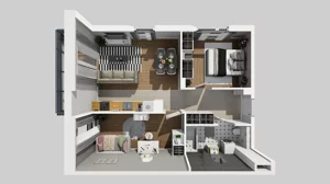 3 pokoje, mieszkanie 55,00 m², piętro 1, oferta nr U/6, Wille Biskupin 2.1, Wrocław, Biskupin-Sępolno-Dąbie-Bartoszowice, Śródmieście, ul. K. Olszewskiego