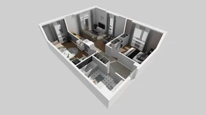 3 pokoje, mieszkanie 55,00 m², piętro 1, oferta nr U/6, Wille Biskupin 2.1, Wrocław, Biskupin-Sępolno-Dąbie-Bartoszowice, Śródmieście, ul. K. Olszewskiego
