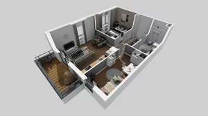 3 pokoje, mieszkanie 55,00 m², piętro 1, oferta nr U/6, Wille Biskupin 2.1, Wrocław, Biskupin-Sępolno-Dąbie-Bartoszowice, Śródmieście, ul. K. Olszewskiego