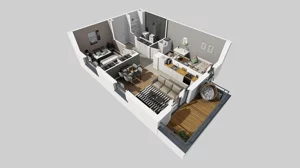 3 pokoje, mieszkanie 55,00 m², piętro 1, oferta nr U/6, Wille Biskupin 2.1, Wrocław, Biskupin-Sępolno-Dąbie-Bartoszowice, Śródmieście, ul. K. Olszewskiego