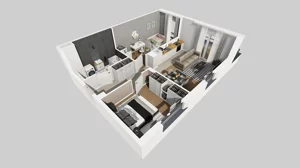 3 pokoje, mieszkanie 55,00 m², piętro 1, oferta nr U/6, Wille Biskupin 2.1, Wrocław, Biskupin-Sępolno-Dąbie-Bartoszowice, Śródmieście, ul. K. Olszewskiego