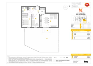 3 pokoje, mieszkanie 58,90 m², parter, oferta nr A/3, Apartamenty Kamieńskiego, Wrocław, Karłowice-Różanka, ul. Kamieńskiego 53a