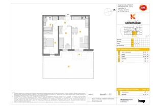 3 pokoje, mieszkanie 53,56 m², piętro 3, oferta nr A/34, Apartamenty Kamieńskiego, Wrocław, Karłowice-Różanka, ul. Kamieńskiego 53a