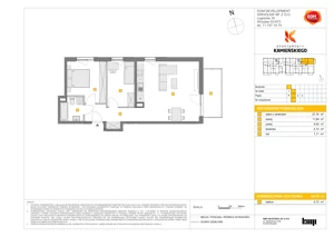 3 pokoje, mieszkanie 60,78 m², piętro 1, oferta nr B/19, Apartamenty Kamieńskiego, Wrocław, Karłowice-Różanka, ul. Kamieńskiego 53a