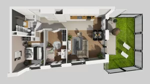 3 pokoje, mieszkanie 61,35 m², parter, oferta nr A/2, Apartamenty nad Oławką, Wrocław, Przedmieście Oławskie, Krzyki, ul. Krakowska 98
