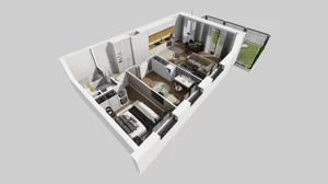 3 pokoje, mieszkanie 61,35 m², parter, oferta nr A/2, Apartamenty nad Oławką, Wrocław, Przedmieście Oławskie, Krzyki, ul. Krakowska 98