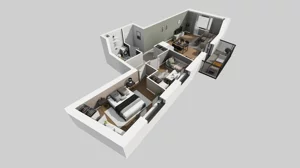 3 pokoje, mieszkanie 63,82 m², piętro 1, oferta nr A/7, Apartamenty nad Oławką, Wrocław, Przedmieście Oławskie, Krzyki, ul. Krakowska 98