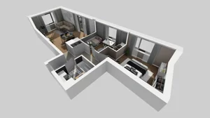 3 pokoje, mieszkanie 63,82 m², piętro 1, oferta nr A/7, Apartamenty nad Oławką, Wrocław, Przedmieście Oławskie, Krzyki, ul. Krakowska 98