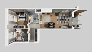 3 pokoje, mieszkanie 58,69 m², piętro 1, oferta nr D/3, Apartamenty Literacka 2, Warszawa, Bielany, Piaski, ul. Literacka