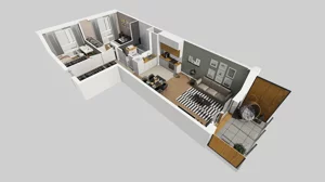 3 pokoje, mieszkanie 58,69 m², piętro 1, oferta nr D/3, Apartamenty Literacka 2, Warszawa, Bielany, Piaski, ul. Literacka