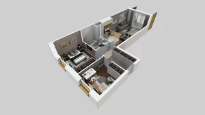 3 pokoje, mieszkanie 58,69 m², piętro 1, oferta nr D/3, Apartamenty Literacka 2, Warszawa, Bielany, Piaski, ul. Literacka