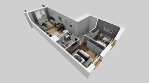3 pokoje, mieszkanie 58,69 m², piętro 1, oferta nr D/3, Apartamenty Literacka 2, Warszawa, Bielany, Piaski, ul. Literacka