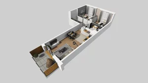 3 pokoje, mieszkanie 58,69 m², piętro 1, oferta nr D/3, Apartamenty Literacka 2, Warszawa, Bielany, Piaski, ul. Literacka