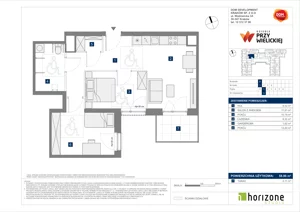 3 pokoje, mieszkanie 58,96 m², piętro 1, oferta nr B/3, Osiedle przy Wielickiej etap 1.2, Kraków, Bieżanów-Prokocim, ul. M. Orwid