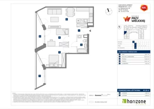 3 pokoje, mieszkanie 62,28 m², piętro 1, oferta nr B/43, Osiedle przy Wielickiej etap 1.2, Kraków, Bieżanów-Prokocim, ul. M. Orwid