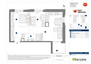 3 pokoje, mieszkanie 52,28 m², piętro 6, oferta nr B/111, Osiedle przy Wielickiej etap 1.2, Kraków, Bieżanów-Prokocim, ul. M. Orwid