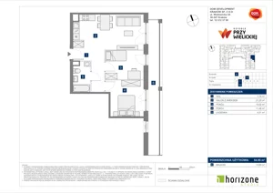 3 pokoje, mieszkanie 54,95 m², piętro 1, oferta nr B/124, Osiedle przy Wielickiej etap 1.2, Kraków, Bieżanów-Prokocim, ul. M. Orwid