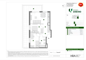 3 pokoje, mieszkanie 53,58 m², piętro 1, oferta nr C/13, Osiedle Urbino 4.2, Warszawa, Włochy, Raków, ul. Szybka