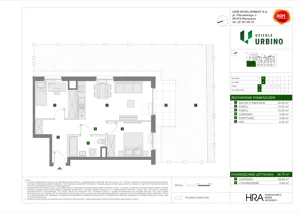 3 pokoje, mieszkanie 53,58 m², piętro 1, oferta nr C/13, Osiedle Urbino 4.2, Warszawa, Włochy, Raków, ul. Szybka