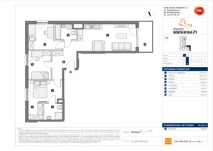 4 pokoje, mieszkanie 72,39 m², piętro 1, oferta nr A/39, Osiedle Bokserska 71, Warszawa, Ursynów, Wyczółki, ul. Bokserska 71
