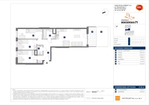 4 pokoje, mieszkanie 73,46 m², parter, oferta nr E/1, Bokserska 71 etap 2.3, Warszawa, Ursynów, Wyczółki, ul. Bokserska