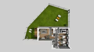 4 pokoje, mieszkanie 77,24 m², piętro 1, oferta nr W/6, Wille Biskupin 2.1, Wrocław, Biskupin-Sępolno-Dąbie-Bartoszowice, Śródmieście, ul. K. Olszewskiego