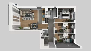 4 pokoje, mieszkanie 77,24 m², piętro 1, oferta nr W/6, Wille Biskupin 2.1, Wrocław, Biskupin-Sępolno-Dąbie-Bartoszowice, Śródmieście, ul. K. Olszewskiego