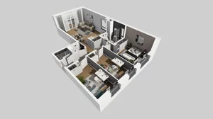 4 pokoje, mieszkanie 77,24 m², piętro 1, oferta nr W/6, Wille Biskupin 2.1, Wrocław, Biskupin-Sępolno-Dąbie-Bartoszowice, Śródmieście, ul. K. Olszewskiego