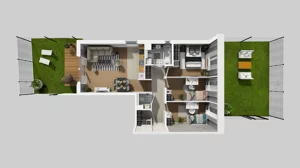 4 pokoje, mieszkanie 77,24 m², parter, oferta nr V/3, Wille Biskupin 2.1, Wrocław, Biskupin-Sępolno-Dąbie-Bartoszowice, Śródmieście, ul. K. Olszewskiego