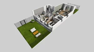 4 pokoje, mieszkanie 77,24 m², parter, oferta nr V/3, Wille Biskupin 2.1, Wrocław, Biskupin-Sępolno-Dąbie-Bartoszowice, Śródmieście, ul. K. Olszewskiego