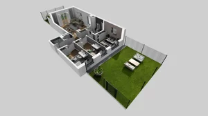 4 pokoje, mieszkanie 77,24 m², parter, oferta nr V/3, Wille Biskupin 2.1, Wrocław, Biskupin-Sępolno-Dąbie-Bartoszowice, Śródmieście, ul. K. Olszewskiego