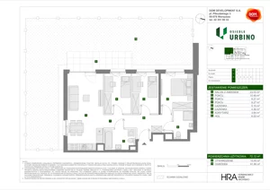 4 pokoje, mieszkanie 70,26 m², piętro 1, oferta nr D/5, Osiedle Urbino 4.2, Warszawa, Włochy, Raków, ul. Szybka