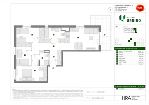 4 pokoje, mieszkanie 81,37 m², piętro 3, oferta nr D/16, Osiedle Urbino 4.2, Warszawa, Włochy, Raków, ul. Szybka