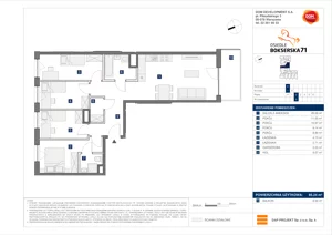 5 pokoi, mieszkanie 85,24 m², piętro 2, oferta nr E/9, Bokserska 71 etap 2.3, Warszawa, Ursynów, Wyczółki, ul. Bokserska